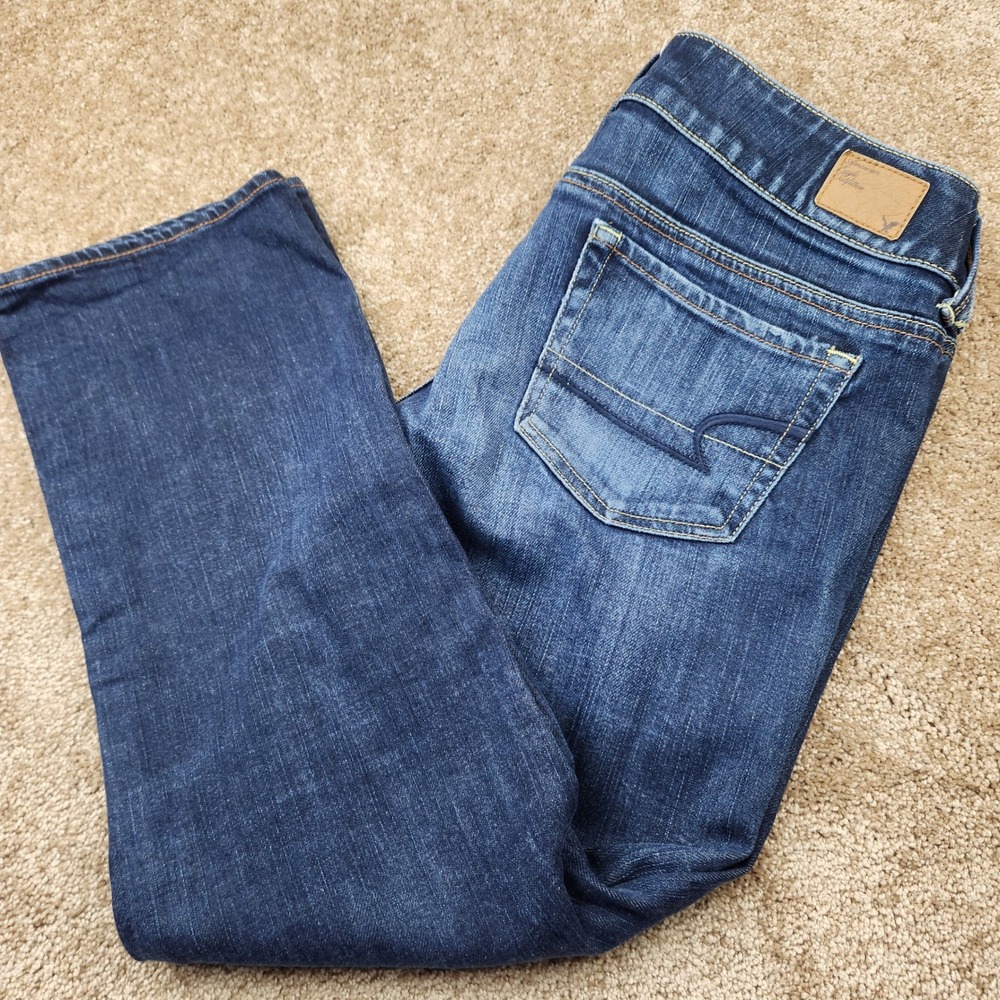 American Eagle Outfitters Women's Dark Blue Flare Jeans